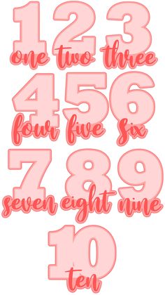 the numbers are in pink and white