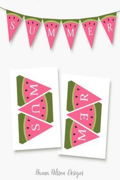 watermelon party banner with the words summer on it