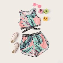 Tropical Top, Teenage Outfits, Top Shorts Set, Cute Sleepwear, Shein Outfits, Cute Lazy Outfits, Crop Top Outfits, Tween Outfits, Cute Comfy Outfits