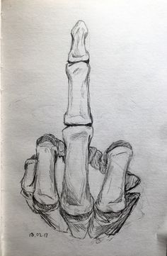 a pencil drawing of a hand holding a large object in it's left hand