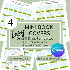 four mini book easy covers with instructions