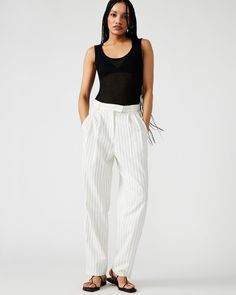 Elegant Pinstripe Bottoms For Summer, Summer Workwear Pants With Vertical Stripes, Elegant Pinstripe Pants For Summer, Elegant Summer Pinstripe Pants, Classic Bottoms With Vertical Stripes For Summer, Classic Vertical Stripes Bottoms For Summer, Spring Formal Pinstripe Pants, Relaxed Fit Vertical Stripe Workwear Pants, Relaxed Fit Vertical Striped Pants For Workwear