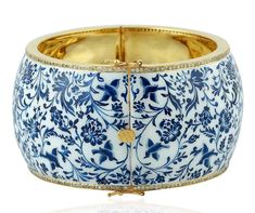 For Sale on 1stdibs - The pieces in Maharaja collection features unique hand painted miniature art set. This beautiful bangle is filled with intricate floral art in ivory & Luxury Meenakari Bracelets, Luxury Handmade Ceremonial Bangle, White Elegant Ceremonial Bangle, Ceremonial White Elegant Bangle, Elegant Meenakari Bangle As Gift, Elegant White Ceremonial Bangle, Elegant White Bracelets For Ceremonial Occasions, Elegant White Ceremonial Bracelets, White Elegant Meenakari Bangle