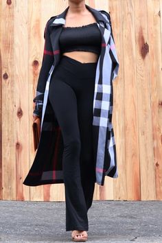 Plaid oversized trench coat. Small/Medium (4/8) Medium/Large (8-12) Plaid Trench Coat, Oversized Trench, Oversized Trench Coat, Long Length, Pants Set, Two Piece Pant Set, Trench Coat, Loose Fitting, Two Piece