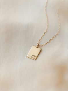 Make a modern statement with our favorite rectangle pendant: a master class in mixing masculine and feminine energy. Masculine And Feminine Energy, Masculine And Feminine, Rectangle Pendant, Personalized Tags, Rolo Chain, Feminine Energy, A Name, Tag Necklace