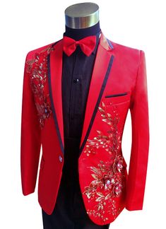 Name:Men Suits Set Sequins Embroidered Host Wedding Suit   Closure Type: Single Breasted   Color: red   Condition: Brand new   Occasion: Versatile   Include: jacket + pants     Notice : Please remark your height and weight when you placed an order.           amp;nbsp; Red Prom Suit, Sequins Blazer, 30th Birthday Outfit, Gothic Victorian Dresses, Suit Prom, Red Tuxedo, Prom Suits For Men, Prom Suit, Prom Tuxedo