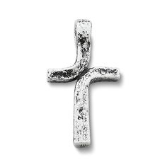 Carry with you an enduring symbol of your faith in sterling silver with this beautifully crafted, rustic style cross charm. Spiritual Silver Cross Necklace With Oxidized Finish, Hand Forged Silver Cross Pendant Jewelry, Silver Hand Forged Cross Pendant Jewelry, Sterling Silver Oxidized Crucifix Necklace, Sterling Silver Cross Pendant Symbolic Jewelry, Symbolic Sterling Silver Cross Pendant Jewelry, Oxidized Sterling Silver Cross Pendant Necklace, Symbolic Sterling Silver Cross Pendant, Nickel-free Sterling Silver Cross Pendant