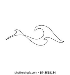 an abstract line drawing of waves on a white background