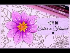 an image of a flower with the words how to color a flower written in it