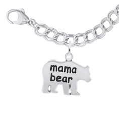 The Mama Bear Bracelet Set is the ideal way to start a new charm collection and to showcase your special moments. From Rembrandt Charms, this sterling silver gift set includes a 7 inch charm bracelet that has small double dapped curb links and a lobster claw clasp closure and an attached Mama Bear charm. Add additional charms to this bracelet to display a few precious memories or add your entire collection to tell your complete story. Mama Bear And Cubs, Bear And Cubs, Bear Bracelet, Silver Gifts, Rembrandt, Mama Bear, Pandora Jewelry, Wedding Ring Bands, Bracelet Set