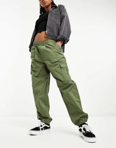 Pants & Leggings by Vans Down-low looks High rise Elasticized waistband Functional pockets Regular fit Drawstring Cargo Pants, Khaki Fashion, Winter Party Dress, Sweaters And Leggings, Long Sleeve Floral Dress, Satin Slip Dress, Petite Maternity, Skirt Leggings, Khaki Green