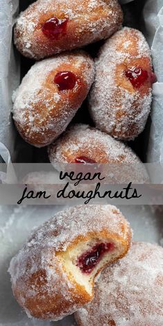 several pastries with jam on them in a box