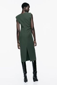 F00217373-102 Sleeveless Dresses For Workwear In Fall, Sleeveless Dresses For Fall Workwear, Sleeveless Maxi Dress For Formal Fall Occasions, Sleeveless Maxi Dress For Formal Fall Events, Green Sleeveless Mini Dress For Fall, Sleeveless Formal Fall Dresses, Fall Office Sheath Dress, Green Midi Dress For Workwear In Fall, Fall Season Formal Sleeveless Dress