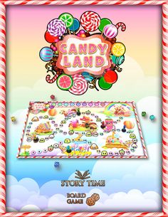 candy land story time board game is shown in the middle of an advertisement for candy land