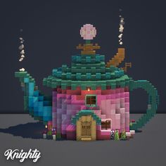 a teapot made out of legos is shown