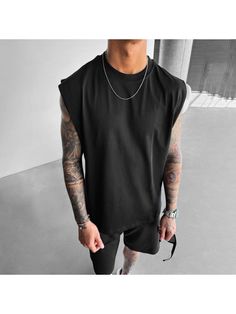 Men Youth T-Shirts, Unisex Casual Sleeveless Vest Black Muscle Tee For Spring, Black Summer Vest With Crew Neck, Crew Neck Vest For Streetwear In Spring, Crew Neck Vest For Spring Streetwear, Black Sleeveless T-shirt For Streetwear, Black Short Sleeve Muscle Tee For Spring, Black Sleeveless Top For Streetwear, Sleeveless Tops For Summer Streetwear, Black Crew Neck Muscle Tee For Summer