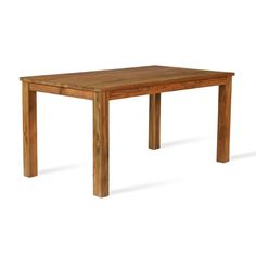 a wooden table with two legs and a square top on an isolated white background,