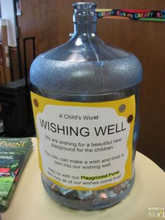 a plastic bottle with a label on it that says wishing well