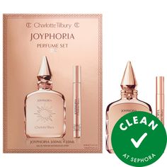 Fragrance Family: FreshScent Type: Fresh SolarKey Notes: Neroli Oil, Ylang-Ylang, Solar VanillaSet Description: This full size and travel size of Joyphorhia is happiness in a bottle.About the Bottle: With Joyphoria, I wanted to use my signature, iconic rose-gold shade that is so synonymous with my brand—to me, this shade represents pure happiness. -Charlotte TilburyAbout the Fragrance: This balmy, fresh scent enhances joy like a ray of golden sunshine—it will make you glow with delight. It contains notes of radiant ylang-ylang, uplifting neroli oil, and solar vanilla to transport you to pure paradise. It boosts your chosen mood with emotion-boosting molecules, one for ho Neroli Oil, Pure Happiness, By Charlotte, Ylang Ylang, Women Perfume, Charlotte Tilbury, Women Fragrance, Travel Size, Travel Size Products