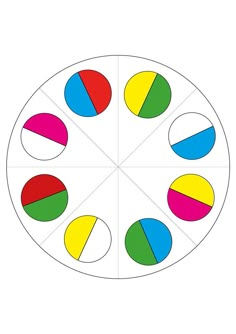 an image of a circle with different colored circles in the middle and one on the other side