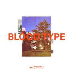 the words blood type are in front of a photo of an old house and trees