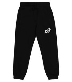 Look to Off-White Kids for elevated off-duty styles such as these black and white sweatpants. Made from loopback-cotton jersey, they're printed with the label logo at one thigh and signature stripes at the back of the legs. Black Sweat Pants Baby, Black And White Sweatpants, White Sweatpants, Cotton Sweatpants, Off Duty, The Label, Fall In Love, Saint Laurent, In Love