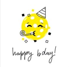 a yellow smiley face with a party hat on it's head and the words happy birthday