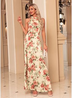 JJ's House No Flower Floral Print Satin Maxi Halter High Neck Summer A-line Leg Slit Yes Yellow S Height:5.7ft(174cm) Bust:33.5in(85cm) Waist:26in(66cm) Hips:36in(91cm) Dress. #JJ's House #No #Flower #FloralPrint #Satin #Maxi #Halter #HighNeck #Summer #Aline #LegSlit #Yes #Yellow #S #Dress Mom Dresses, Floral Dress Formal, Bodycon Dresses Casual, Floral Wedding Dress, Silk Floral Dress, Floral Dresses Long, Satin Maxi, Satin Maxi Dress, Mom Dress