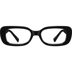 These rectangle glasses are a fun nod to vintage fashion. The glossy TR90 plastic eyeglasses features a thick outer eyeglasses and temple arms. The lightweight look is perfect for glasses and sunglasses. | Zenni Vintage Rectangle Prescription Eyeglasses Black Plastic Rectangle Glasses Aesthetic, Glasses Frames For Women Rectangle, Rectangle Eyeglasses For Women, Funky Glasses Zenni, Zenni Optical Glasses Woman Rectangle, Glasses Trends, Round Face Shape, Zenni Optical, Black Rectangle