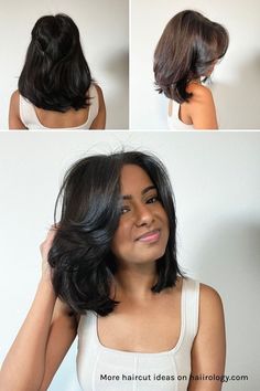 Find 7 best medium length haircuts with layers! In this post, I've covered why layered cuts are perfect for medium length hair, including trending haircuts, 90s inspirations and more. Includes haircut ideas for every hair type and face shape, with tips on styling and maintaining your layered cut. Whether you have fine, thick, straight, or curly hair, learn what to ask your hair stylist to achieve the perfect look. Ready to get a fresh medium length layered haircut? Read the full blog post now! Layered Bob Shoulder Length, Shoulder Length Layered Bob, Shoulder Length Bob Haircut, Layered Haircuts Shoulder Length