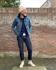 ⓂⒶⓇⒸⒺⓁ on Instagram: “[ D u t c h D e n i m R e p a i r O u t f i t ] Going easy today with a double denim and a heavy hoody fit. Meeting some Dutch Denim heads…” Hoodie And Jean Jacket Outfit, Men Jean Jacket Outfits, Jean Jacket Outfits Men, Hoody Outfits, Husband Clothes, Denim Outfit Men, Denim On Denim Looks, Dapper Mens Fashion, Men's Denim Style