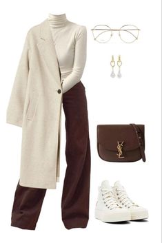 Fashion 60s, Stile Hijab, Winter Fashion Outfits Casual, Everyday Fashion Outfits, Elegante Casual, Classy Work Outfits, Stylish Work Outfits, Brown Pants