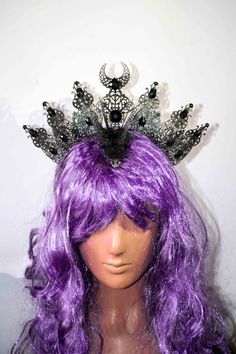 Gothic Headpiece Metal Crown Hallo Goddes Headpiece Birthday | Etsy Gothic High Crown Costume Hat For Cosplay, Tall Crown For Halloween Costume Party, Fantasy Crown For Costume Party, Fantasy Crown Costume Accessories For Costume Party, Gothic Crown Costume Accessories For Cosplay, Gothic High Crown Costume Accessories For Costume Party, Silver Costume Accessories For Halloween Fantasy Events, Fantasy Crown Costume Accessory, Silver Costume Accessories For Halloween