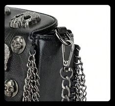 Introducing our Sleek and Stylish Gothic Skull Head Crossbody Bag for Women. Made with high-quality materials, this bag is perfect for the modern woman looking for a touch of gothic style. With its unique skull head design, this crossbody bag will add a bold and edgy statement to any outfit. Stay fashionable and organized with this must-have accessory. Color : Black Magnetic : Yes Type : Square Bag Bag Size : Mini Pattern Type : Plain Closure Type : Magnet Material : Pu Gothic Crossbody Shoulder Bag With Zipper, Gothic Crossbody Shoulder Bag With Zipper Closure, Gothic Crossbody Bag With Metal Hardware, Gothic Party Bag With Zipper Closure, Gothic Shoulder Bag With Hardware, Gothic Skull Bag For Everyday Use, Gothic Black Shoulder Bag With Skull Print, Gothic Skull-shaped Bag With Skull Print, Woven Handbags