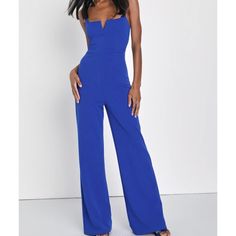 Questions? Leave A Comment Below! Blue Fitted Strapless Sleeveless Jumpsuit, Blue Strapless Jumpsuit For Night Out In Spring, Blue Strapless Jumpsuit For Spring Night Out, Blue Fitted Strapless Jumpsuit For Night Out, Blue Strapless Jumpsuit For Spring Party, Chic Blue Strapless Jumpsuit For Night Out, Chic Fitted Blue Strapless Jumpsuit, Chic Blue Strapless Jumpsuit For Party, Blue Jumpsuit For Date Night