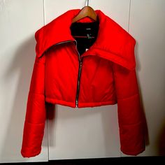 Brand New With Tags! Never Worn! Super Cute And Bright Color. Must Have! Red Puffer Jacket With Zipper For Fall, Red Puffer Jacket With Zipper Closure For Fall, Forever 21 Long Sleeve Cropped Jacket For Winter, Forever 21 Winter Streetwear Outerwear, Red Fitted Cropped Outerwear, Bold Fitted Long Sleeve Outerwear, Trendy Red Long Sleeve Puffer Jacket, Fitted Red Puffer Jacket, Red Trendy Long Sleeve Puffer Jacket