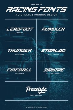 the best racing fonts to create stunning designs for your logo and website design project