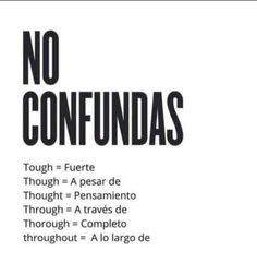 a poster with the words no confundas in black and white on it