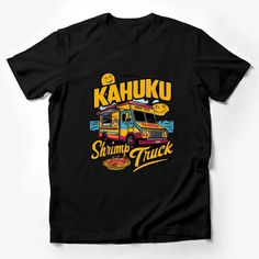 Kahuku Shrimp Truck T-Shirt, Colorful Food Truck Graphic Tee, Hawaii Themed Casual Wear Male T-Shirt Custom graphic T-Shirt.Customize your color Barista Gift, Colorful Food, Pizza Funny, Lion Shirt, Travel Tees, Trendy Fashion Tops, Cartoon T Shirts, Gaming Clothes, Male T Shirt