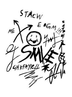 some type of graffiti written in black and white with the words stay on it's side