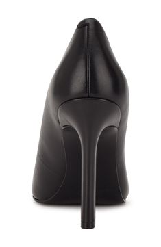 A pointy toe and striking sculpted heel balance a chic but timeless pump that will polish off any look. 3 3/4" heel Synthetic and textile upper/synthetic lining and sole Imported Pointed Toe Heels With 4-inch Heel In Faux Leather, Leather Pumps With 4-inch Heel And Pointed Toe, Leather Pointed Toe Pump With 4-inch Heel, Black Slingback Pumps With Pointed Toe, Medium Width, Black Pointed Toe Heels With 4-inch Heel, Tap Shoes, Nine West, Women's Pumps, Dance Shoes