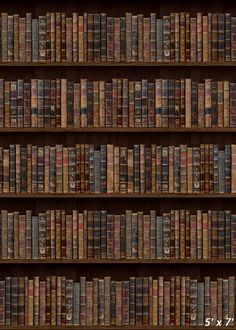 a bookshelf filled with lots of different colored books on top of wooden shelves