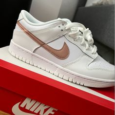 Nike Kid's Dunk Low Gs Shoes - Summit White / Metallic Red Bronze Youth Size 6 Brand New, Still In Box Nike Kids, Pink Kids, Kids Nike, Dunk Low, Shoes Nike, Bronze Color, White Nikes, Nike Shoes, Pink White