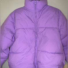 A New Day Water Resistant Purple Puffer, Never Worn, Size Xs Casual Purple Puffer Jacket For Fall, Purple Outerwear For Cold Weather In Spring, Casual Purple Puffer Jacket With Long Sleeves, Casual Purple Puffer Jacket, Casual Purple Outerwear For Cold Weather, Purple Nylon Winter Outerwear, Sporty Purple Outerwear For Cold Weather, Casual Purple Nylon Outerwear, Campera Puffer