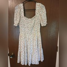 Mine White And Floral Pattern Milkmaid Dress With Slip Milkmaid Dress, Pajama Shirt, Fit N Flare Dress, White Patterns, Fit & Flare, I Dress, Flare Dress, Trending Accessories, Jean Coat