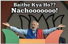 an old man standing at a podium with his hands out and the caption says, bathe kya ho? nachoooooooo