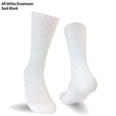 Fully printable, all-white socks. Ideal for all-over dye sublimation printing and recommended style for streetwear or casual wear! Use our Streetwear Inserts, load and print both sides. Print instructions: 400 degrees, 30-35 seconds under press.Tutorial video showing the full sublimation process here: The Best Way to Fully SUBLIMATE SOCKS Has a medium, even thickness throughout the sock, breath-ability, and vibrancy in print throughout. Definitely the best all-over sublimated sock on the market Nee High White Socks, Tna White Socks, Printable Socks Template, Casual White Breathable Knee-high Socks, Casual White Knee-high Sports Socks, Comfortable White Anti-odor Socks, White Breathable Socks, Breathable White Socks, Comfortable Breathable White Socks