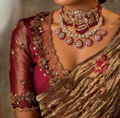 Hair Style On Saree, Blouse Works, Saree Work, Latest Bridal Blouse Designs, Embroidery Blouses, Saree Wearing, Saree Wearing Styles, Latest Model Blouse Designs