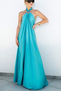 Ring Neck, Halter Neck Maxi Dress, Loose Maxi Dress, Party Kleidung, Women Halter, Backless Maxi Dresses, Silk Maxi Dress, Halterneck Dress, Maxi Dress Blue