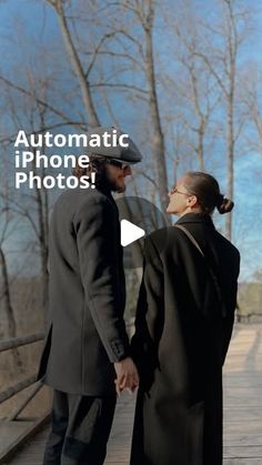 two people holding hands and looking at each other with the caption automatic phone photos